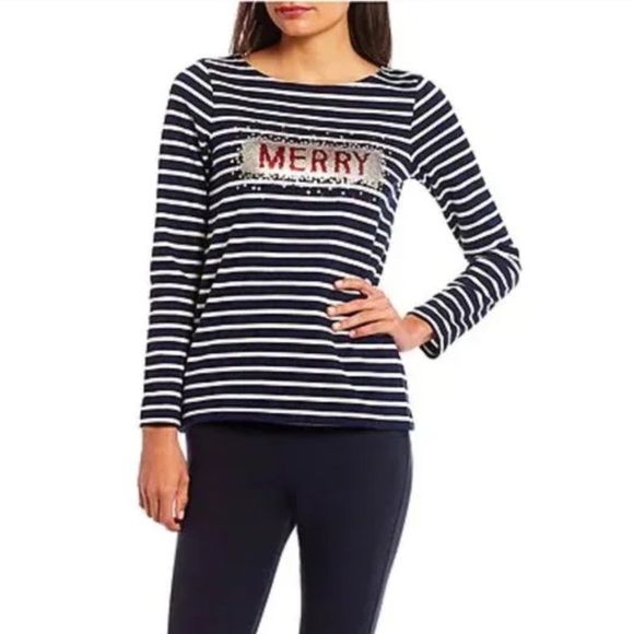 🆕JOULES HARBOUR LUXE MERRY STRIPED KNIT TOP(Sz 2) - Picture 2 of 16